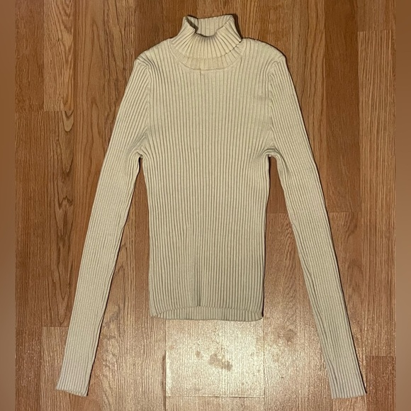 ASOS DESIGN Tall Roll Neck Sweater in Fine Knit Rib | Cream | Size 10 | - Picture 2 of 7
